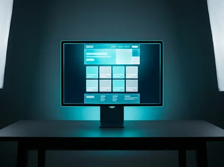 موقع شركة على شاشة حاسوب